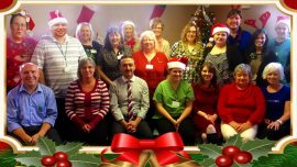 2015 group Christmas photo from Shawnee Health Care in Carterville